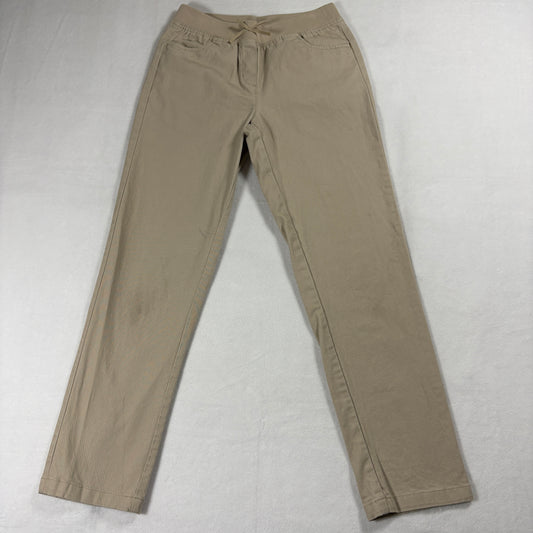 Nautica Pants Womens 14 Khaki School Uniform Stretch Straight Leg Classic Fit Up