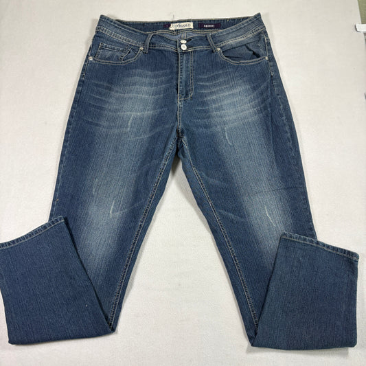 Vigold Skinny Jeans Womens Size 16 Blue Denim Stretch Mid Rise Faded Wash Casual