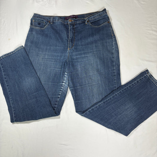 Gloria Vanderbilt Jeans Women 18 Blue Classic Straight Leg Stretch Denim