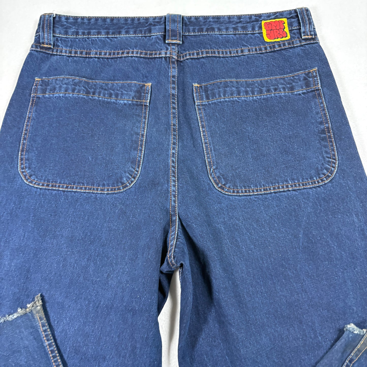 Empyre Mens Baggy Jeans 34 Blue Denim Y2K Skate Grunge 90s Wide Leg Pants