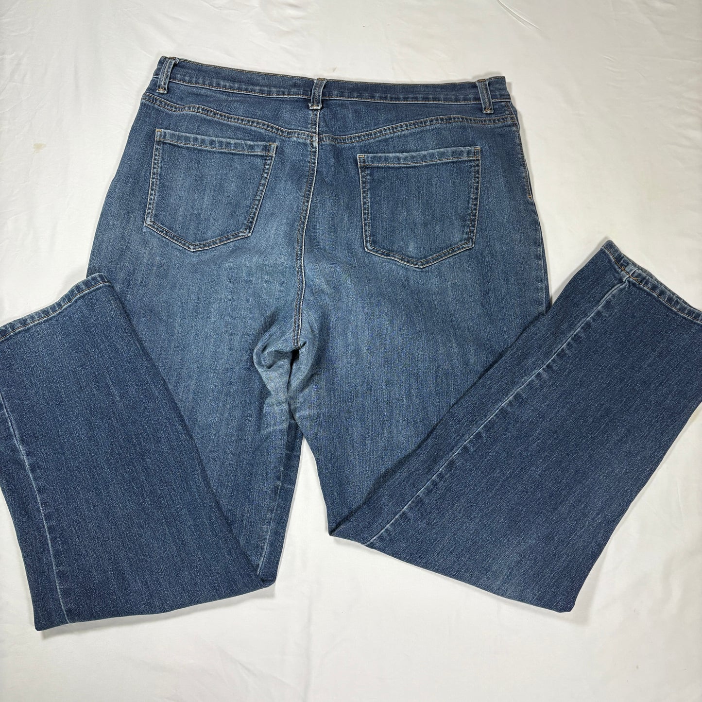 Gloria Vanderbilt Jeans Women 18 Blue Classic Straight Leg Stretch Denim