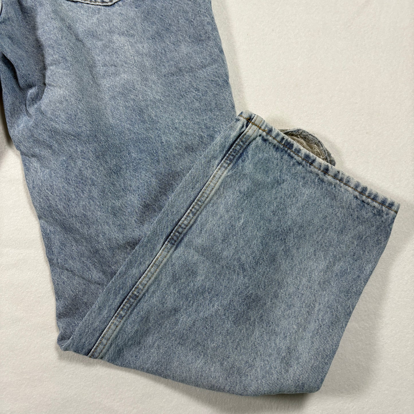 &Denim Womens Loose Straight High Waist Jeans 10 Blue Distressed Ripped Baggy 90s Y2K