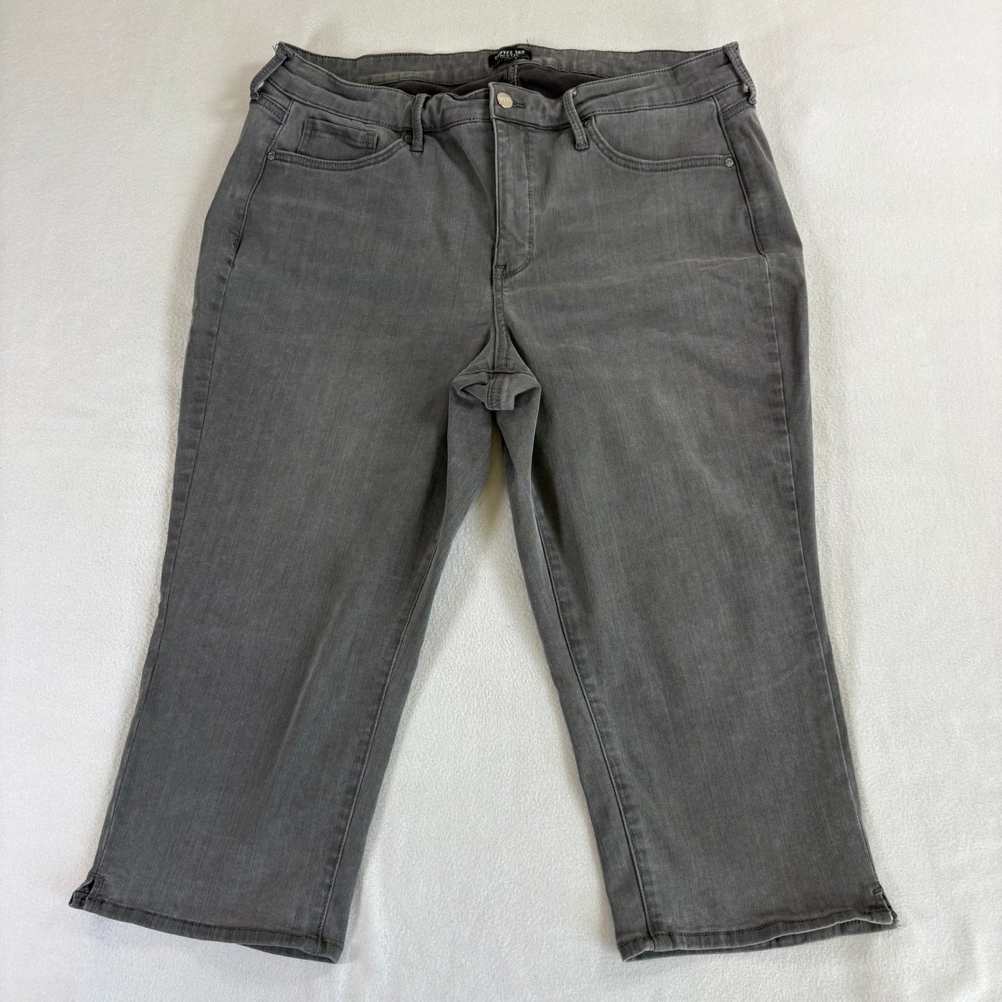 NYDJ Curves 360 Womens 16 Gray Bootcut Jeans Lift Tuck Stretch Denim Plus Size