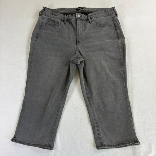 NYDJ Curves 360 Womens 16 Gray Bootcut Jeans Lift Tuck Stretch Denim Plus Size
