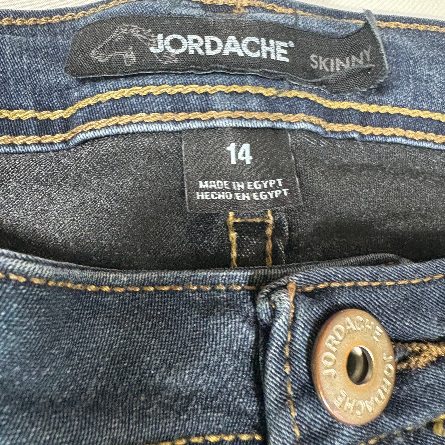 Jordache Skinny Jeans Women 14 Dark Wash Blue Denim Stretch Slim Fit Classic