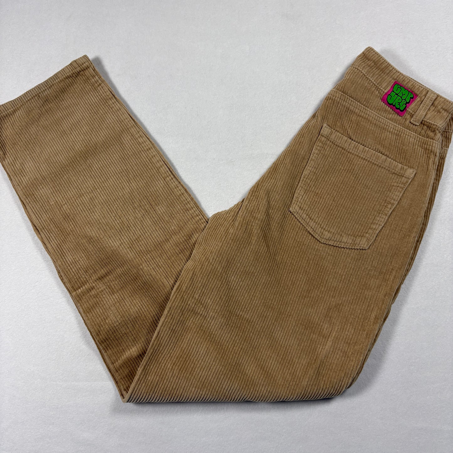 Empyre Womens Corduroy Pants Size 0 Tan Beige Straight Leg Baggy Skater Y2K 90s