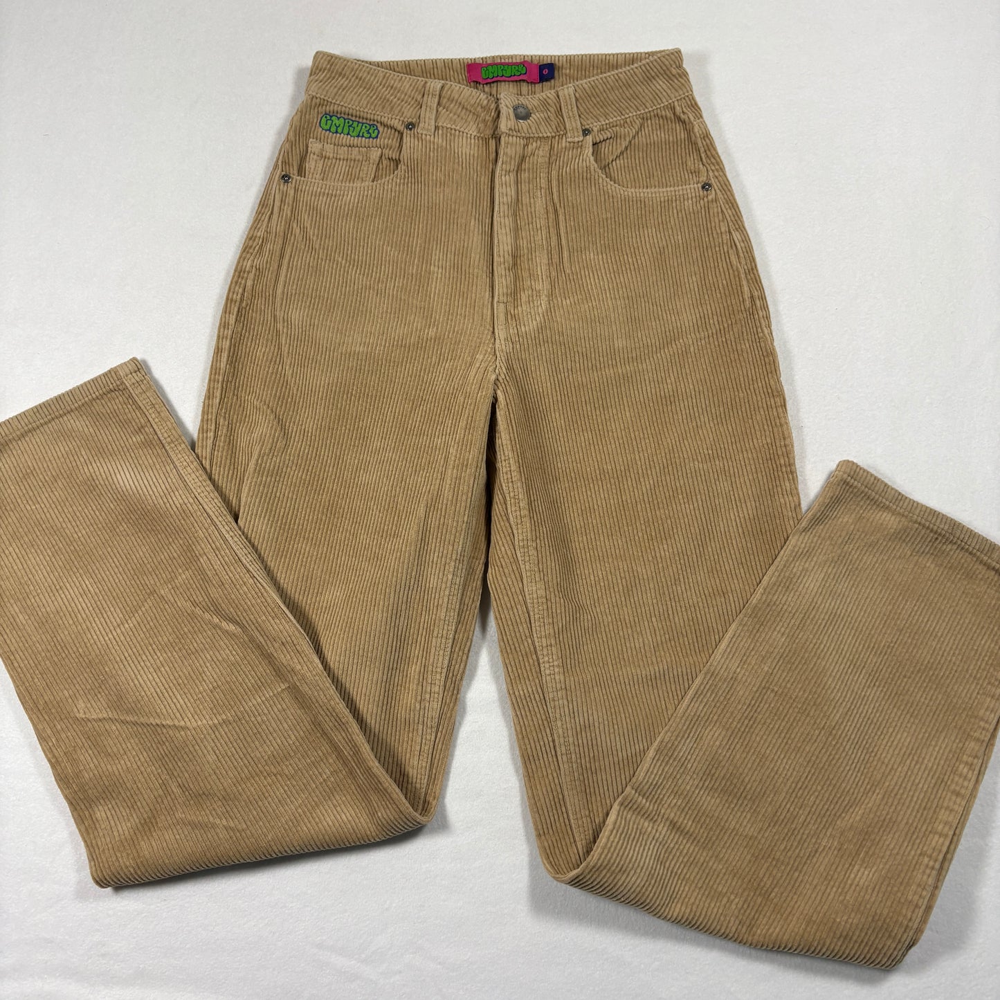 Empyre Womens Corduroy Pants Size 0 Tan Beige Straight Leg Baggy Skater Y2K 90s