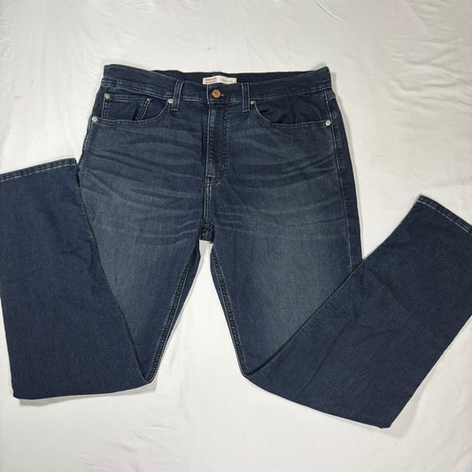 Levi’s Signature Jeans Men 34x32 Regular Taper Dark Wash Blue Denim Stretch