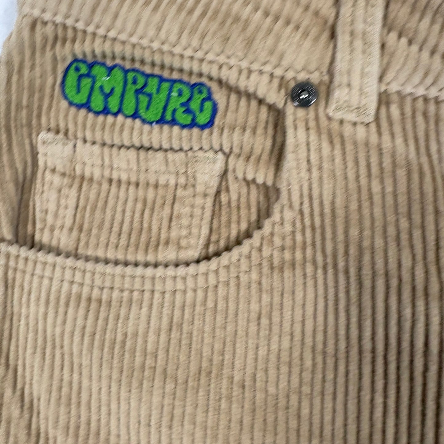 Empyre Womens Corduroy Pants Size 0 Tan Beige Straight Leg Baggy Skater Y2K 90s