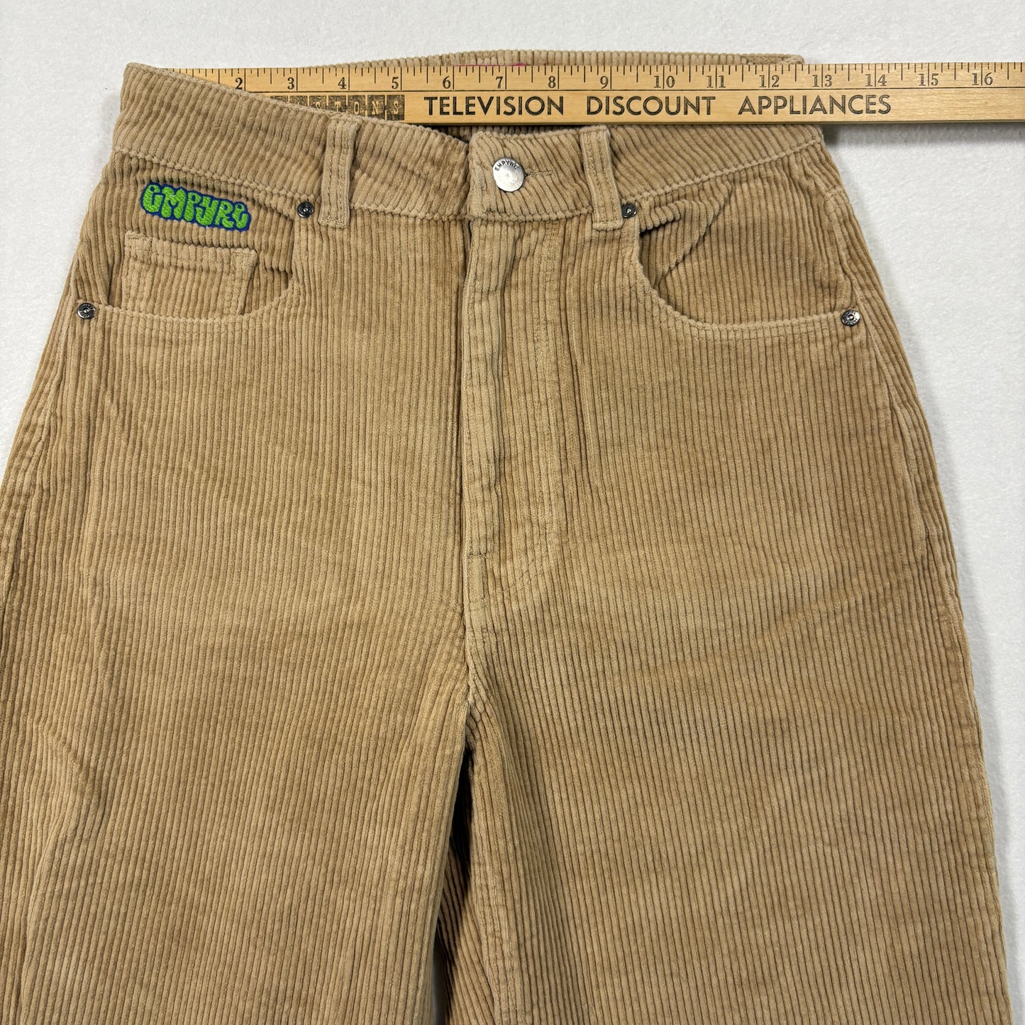 Empyre Womens Corduroy Pants Size 0 Tan Beige Straight Leg Baggy Skater Y2K 90s