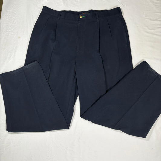 Tommy Hilfiger Golf Pants Men 38x32 Navy Blue Dress Slacks Pleated Classic Fit