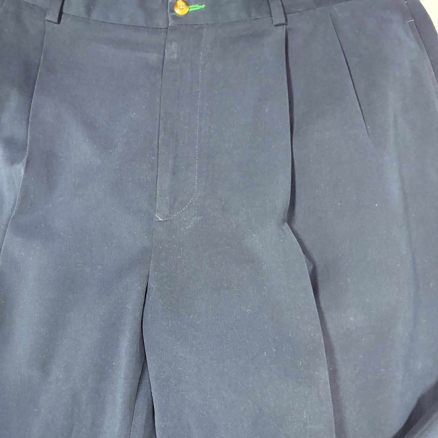 Tommy Hilfiger Golf Pants Men 38x32 Navy Blue Dress Slacks Pleated Classic Fit