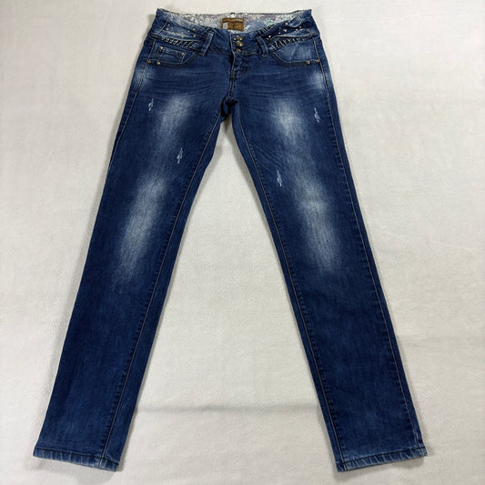 CJ Shen Jeans Size 30 Fits Like 29x30 Skinny Y2K Studded Button Fly Denim