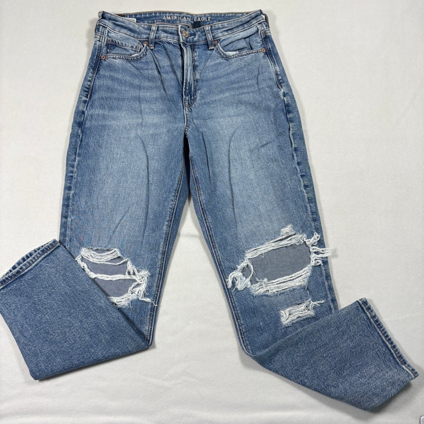 American Eagle Womens Jeans 6 Short Distressed Ripped Baggy Strigid Y2K Grunge