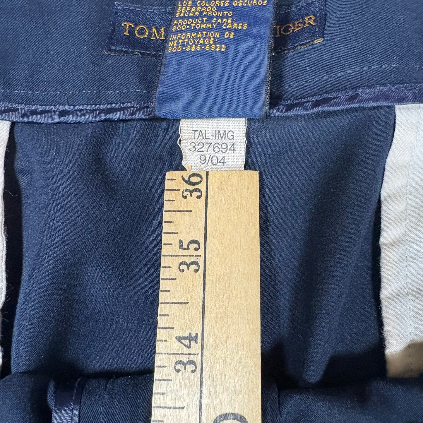 Tommy Hilfiger Golf Pants Men 38x32 Navy Blue Dress Slacks Pleated Classic Fit