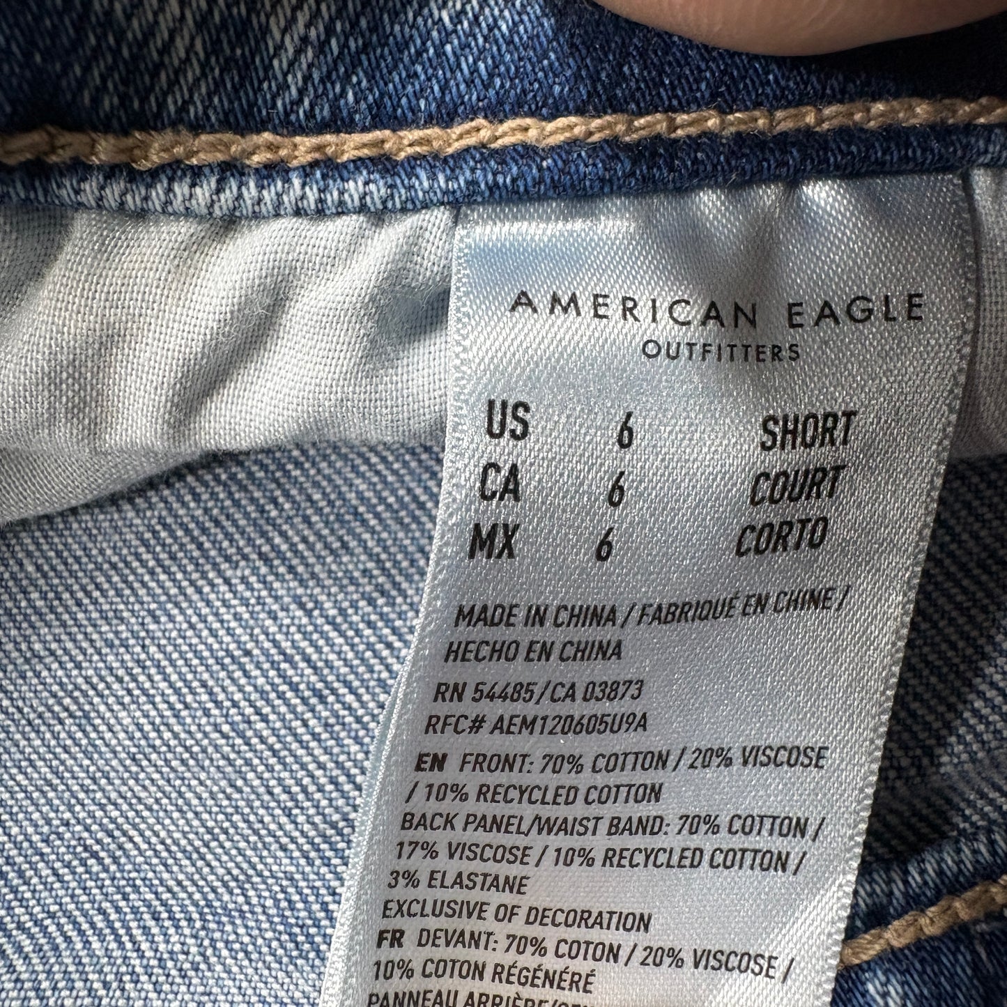 American Eagle Womens Jeans 6 Short Distressed Ripped Baggy Strigid Y2K Grunge