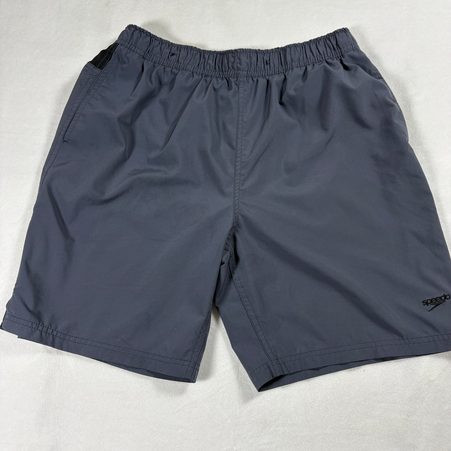 Speedo Shorts Mens M Gray Athletic Swim Training Elastic Waist Activewear Quick