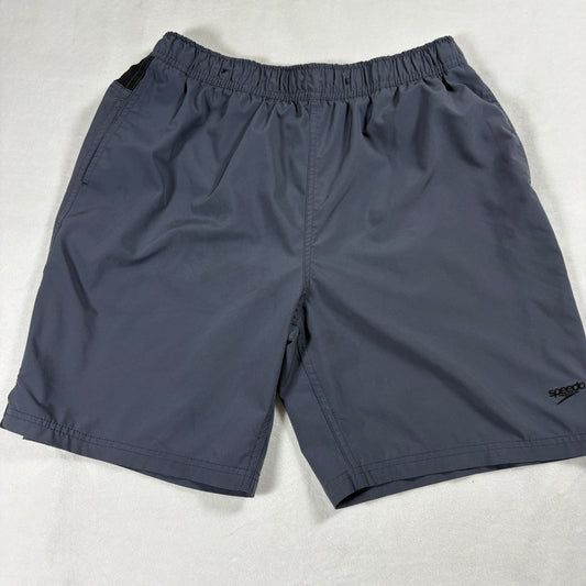 Speedo Shorts Mens M Gray Athletic Swim Training Elastic Waist Activewear Quick