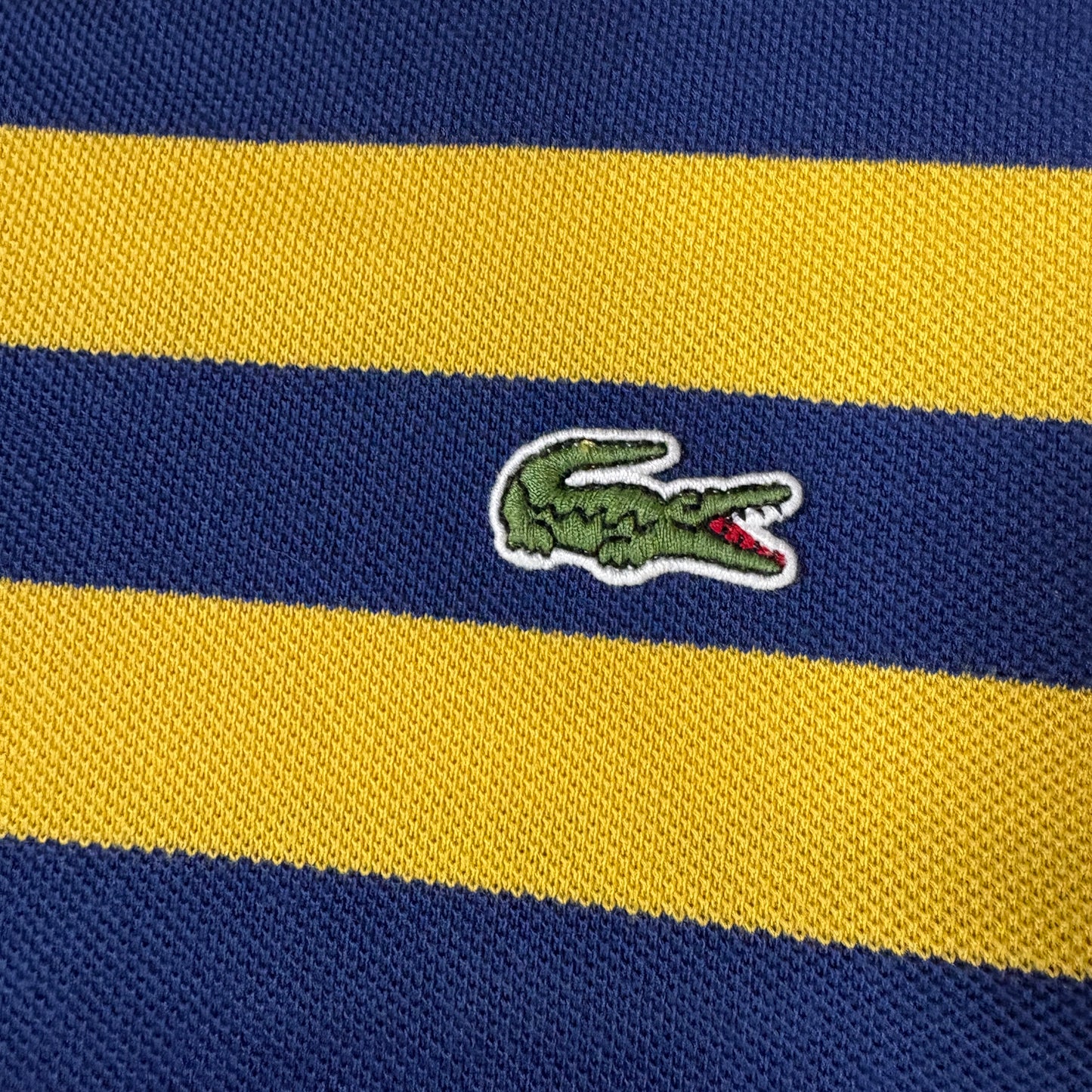 Lacoste Polo Shirt Men 8L Yellow Blue Green Stripe Short Sleeve Classic Fit