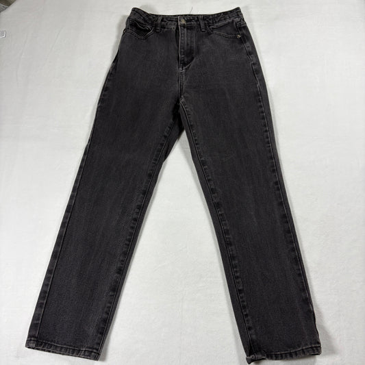 PrettyLittleThing Jeans Womens 4 Black Straight Leg Vintage Y2K Denim Fit Style!