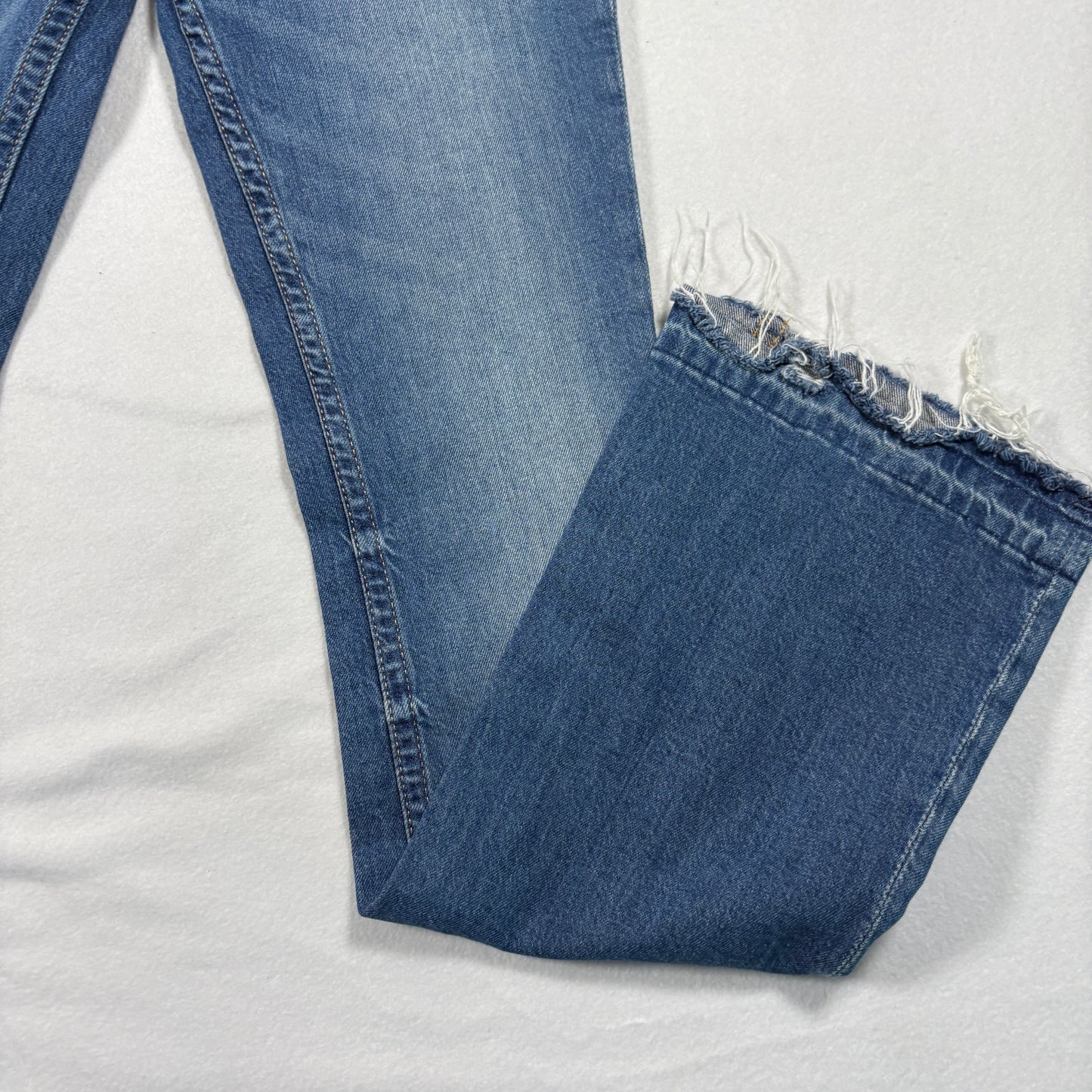 H&M Womens Jeans 20 Flare Low Rise Raw Hem Y2K 90s Grunge Plus Size Vintage Denim