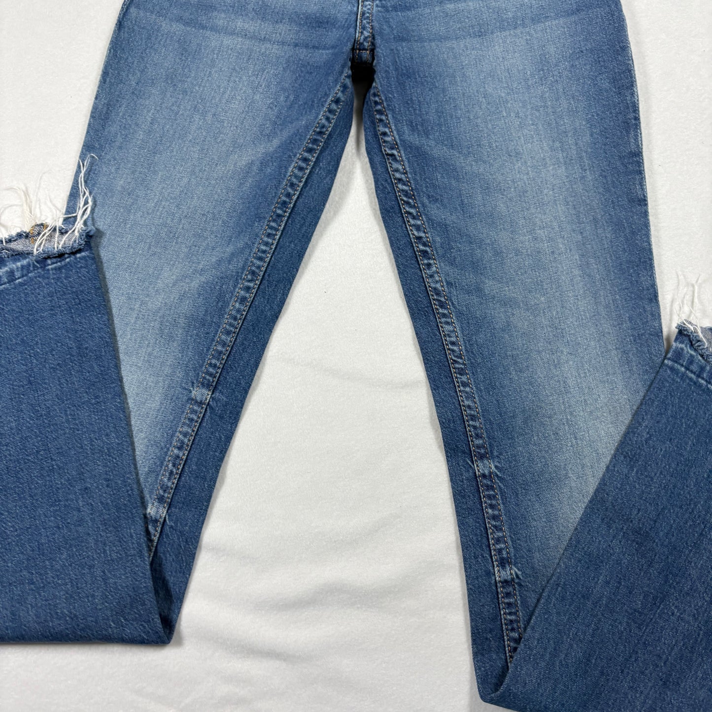 H&M Womens Jeans 20 Flare Low Rise Raw Hem Y2K 90s Grunge Plus Size Vintage Denim
