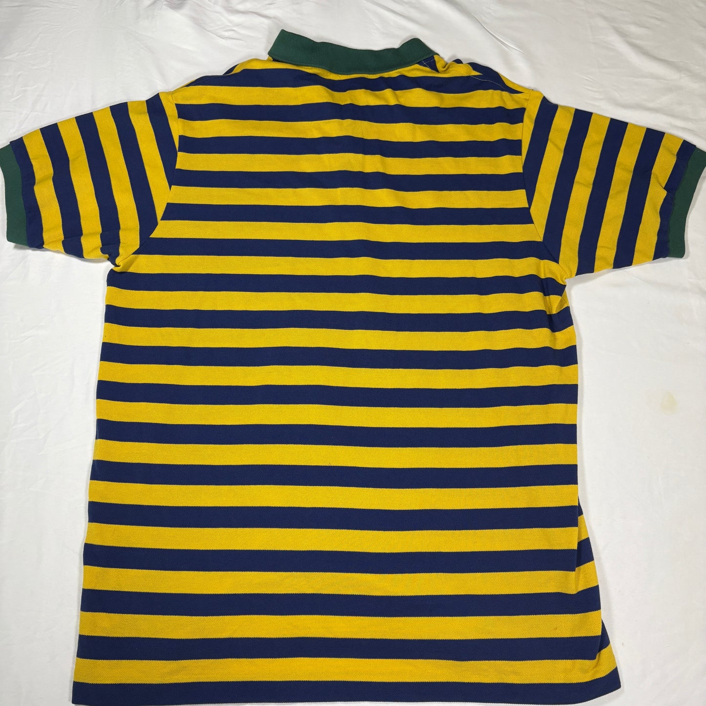 Lacoste Polo Shirt Men 8L Yellow Blue Green Stripe Short Sleeve Classic Fit
