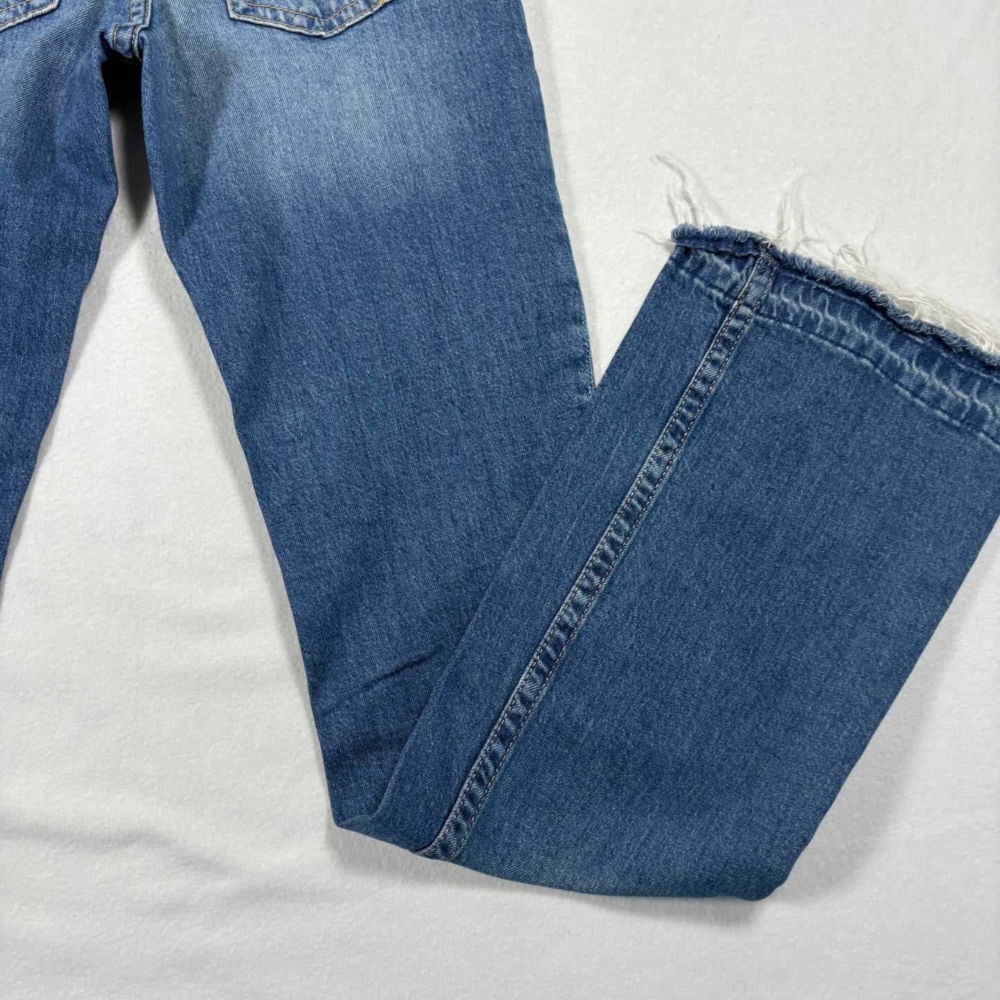H&M Womens Jeans 20 Flare Low Rise Raw Hem Y2K 90s Grunge Plus Size Vintage Denim