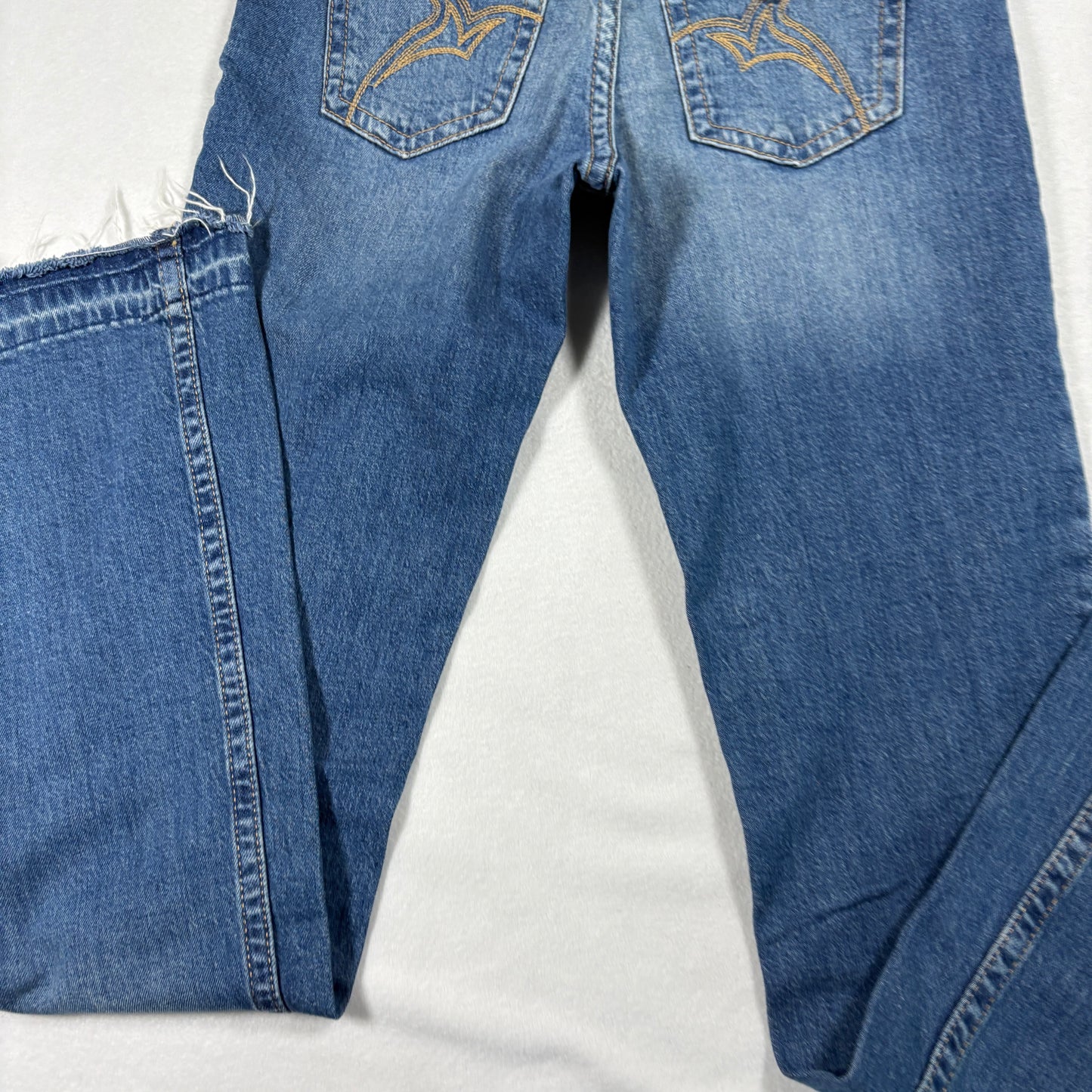 H&M Womens Jeans 20 Flare Low Rise Raw Hem Y2K 90s Grunge Plus Size Vintage Denim
