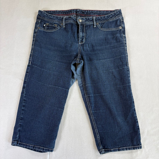 Route 66 Women’s Size 18 Capri Jeans Dark Wash Mid Rise Stretch Denim Blue Casual