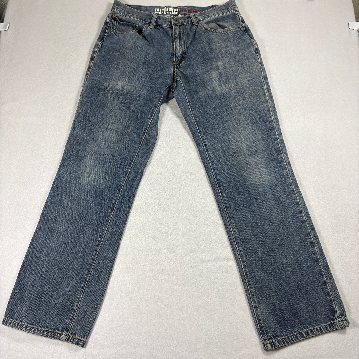 Urban Pipeline Mens Jeans 32x32 Blue Slim Straight Denim Medium Wash Casual