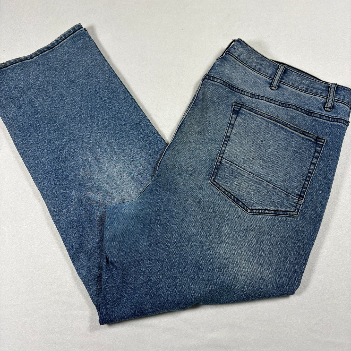 Arizona Mens Jeans 46x32 Relaxed Straight Blue Denim Y2K Baggy Distressed