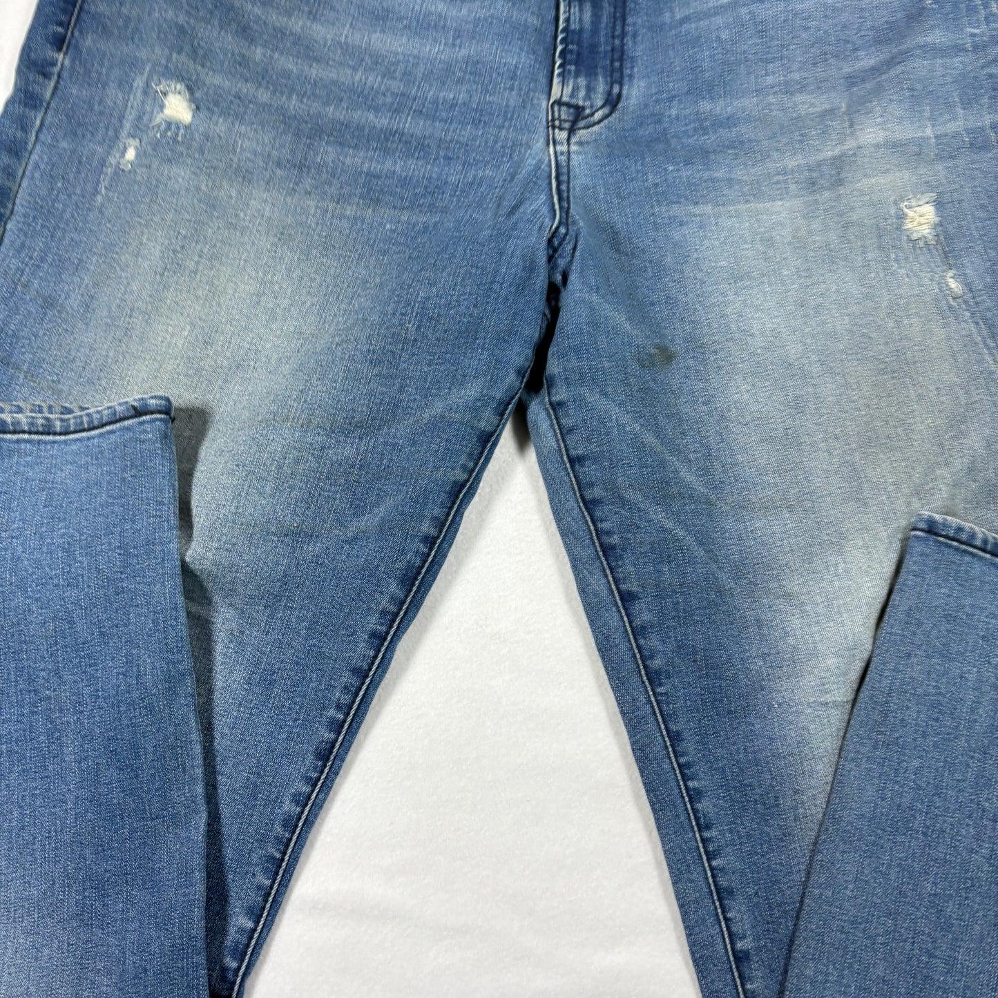 Arizona Mens Jeans 46x32 Relaxed Straight Blue Denim Y2K Baggy Distressed