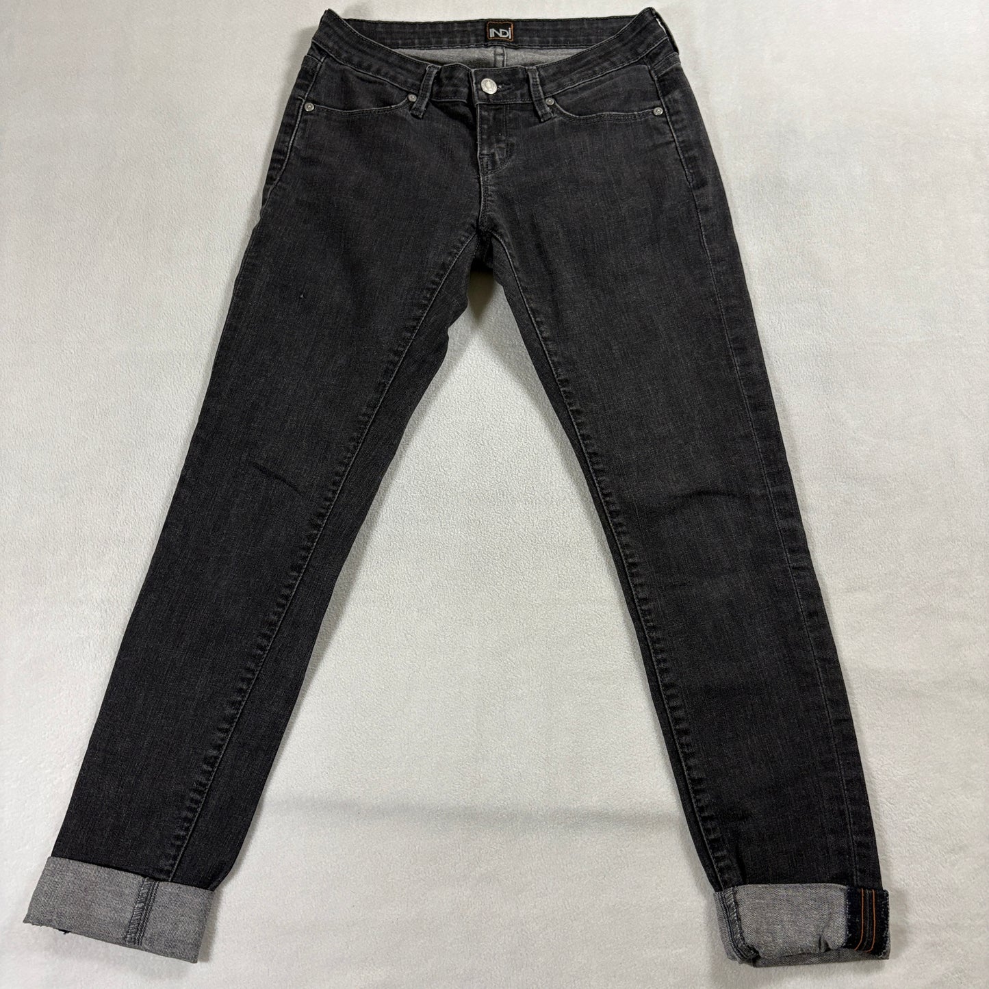 Indi Skinny Jeans Tag Size Fits Like 27x26 Black Stretch Denim Y2K Mexico Womens