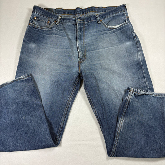 Levi’s 550 Mens Jeans 42x30 Blue Relaxed Fit Tapered Leg Denim Distressed