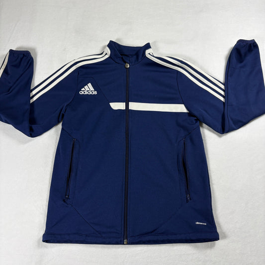 Adidas Track Jacket Mens Medium Blue Full Zip Three Stripe Retro Climacool!