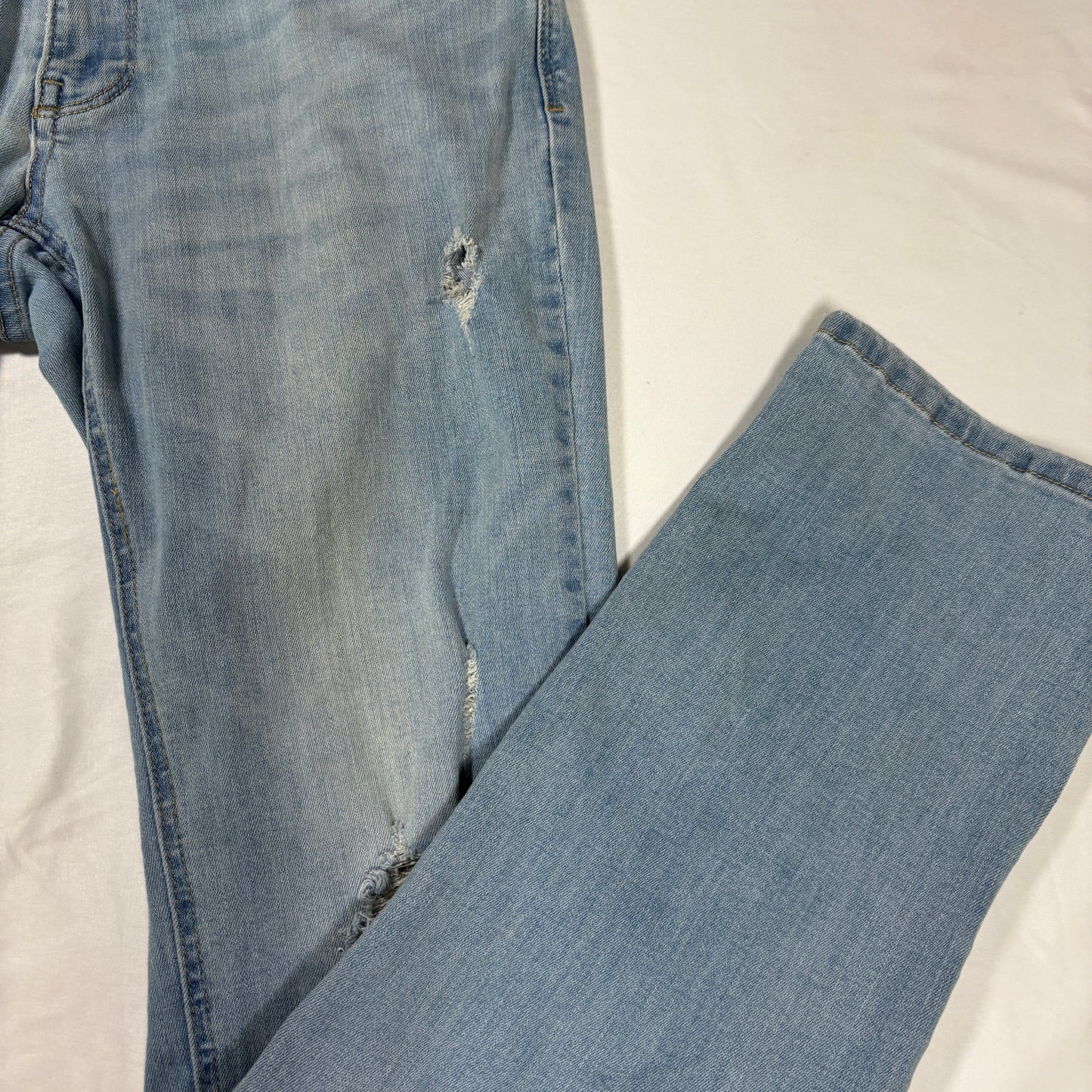 Empyre Distressed Light Wash Jeans Men 34x32 Straight Fit Casual Ripped Denim