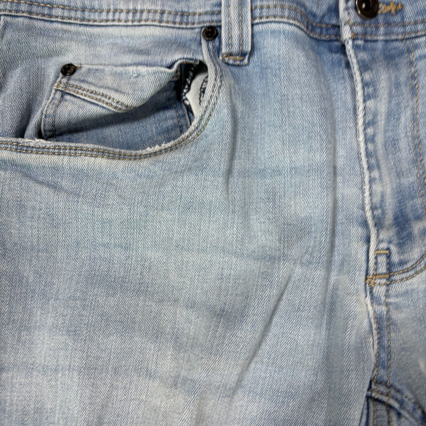 Empyre Distressed Light Wash Jeans Men 34x32 Straight Fit Casual Ripped Denim