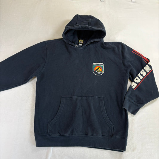 The Duck Company Oceanside California Hoodie Men’s Large Surf Graphic Navy Pullover