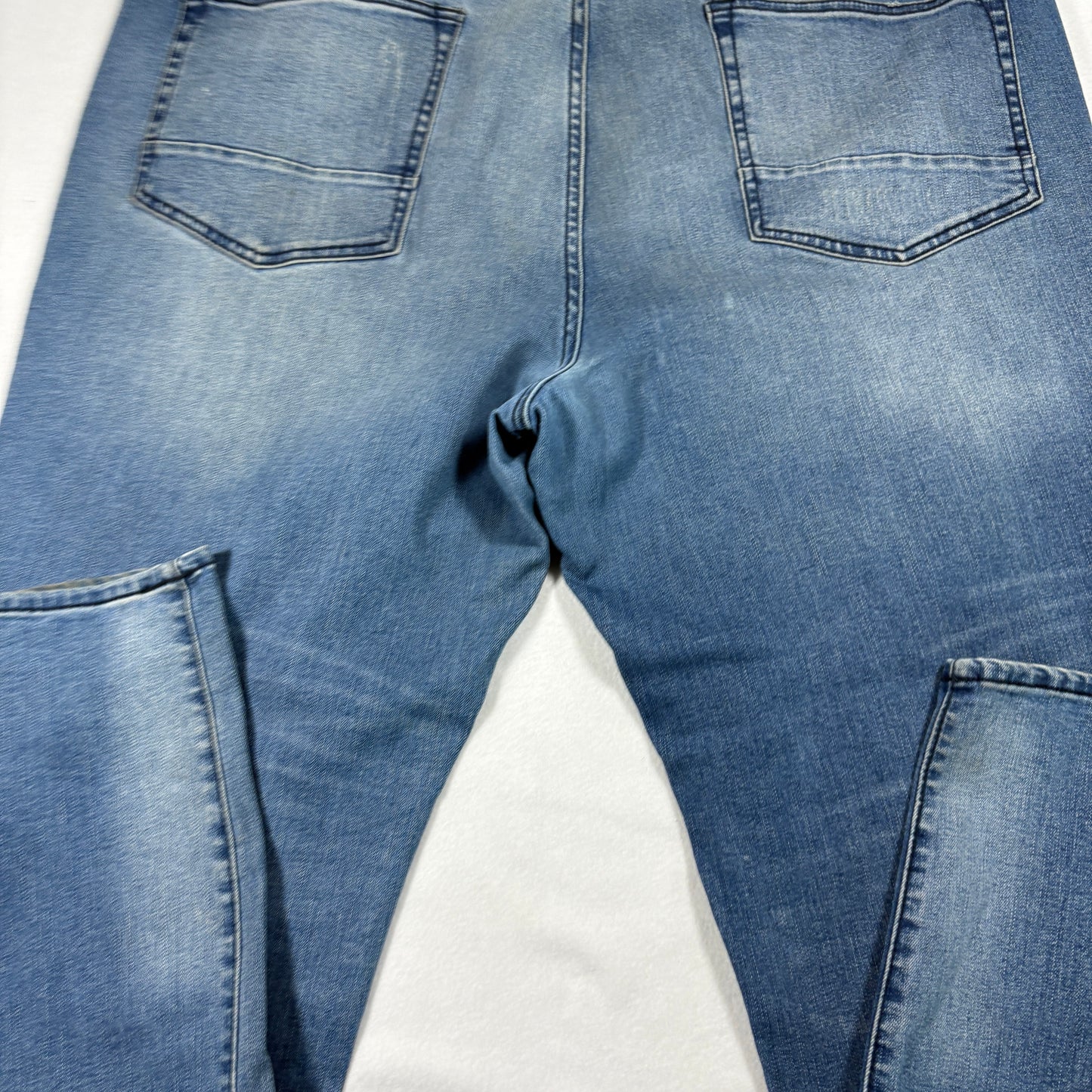 Arizona Mens Jeans 46x32 Relaxed Straight Blue Denim Y2K Baggy Distressed