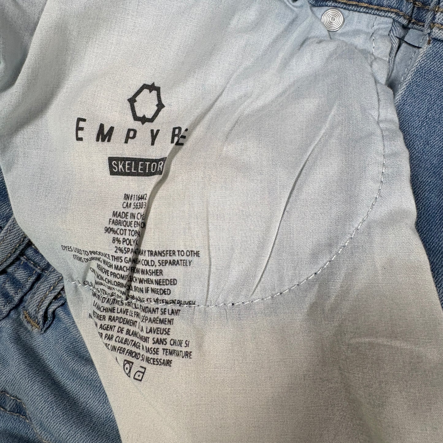 Empyre Distressed Light Wash Jeans Men 34x32 Straight Fit Casual Ripped Denim