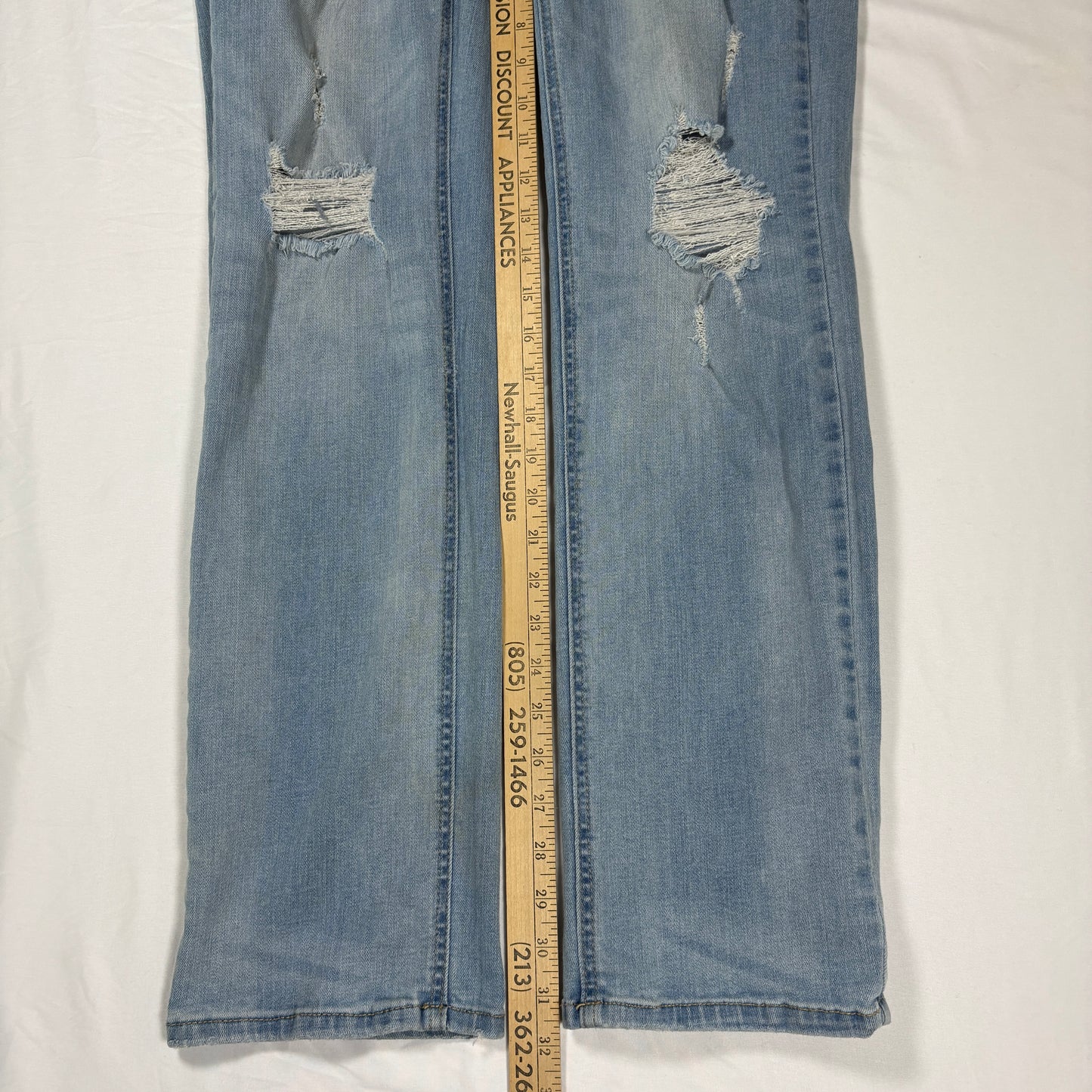 Empyre Distressed Light Wash Jeans Men 34x32 Straight Fit Casual Ripped Denim