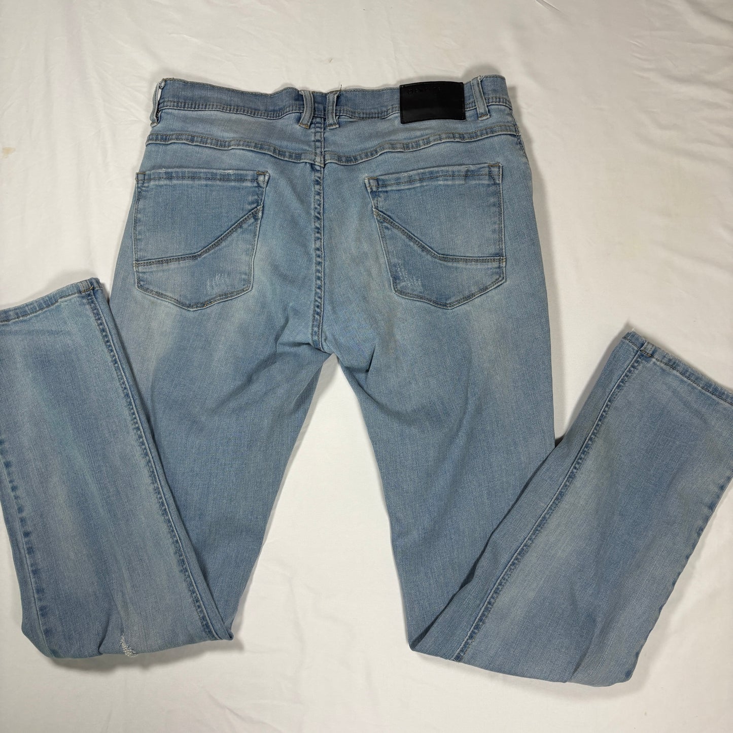 Empyre Distressed Light Wash Jeans Men 34x32 Straight Fit Casual Ripped Denim