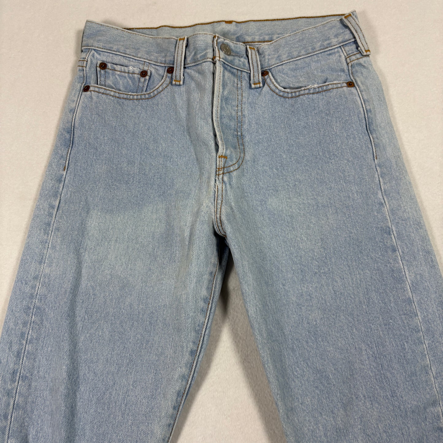 Womens Jeans W26 Distressed Ripped Light Wash Denim Y2K 90s Grunge Vintage