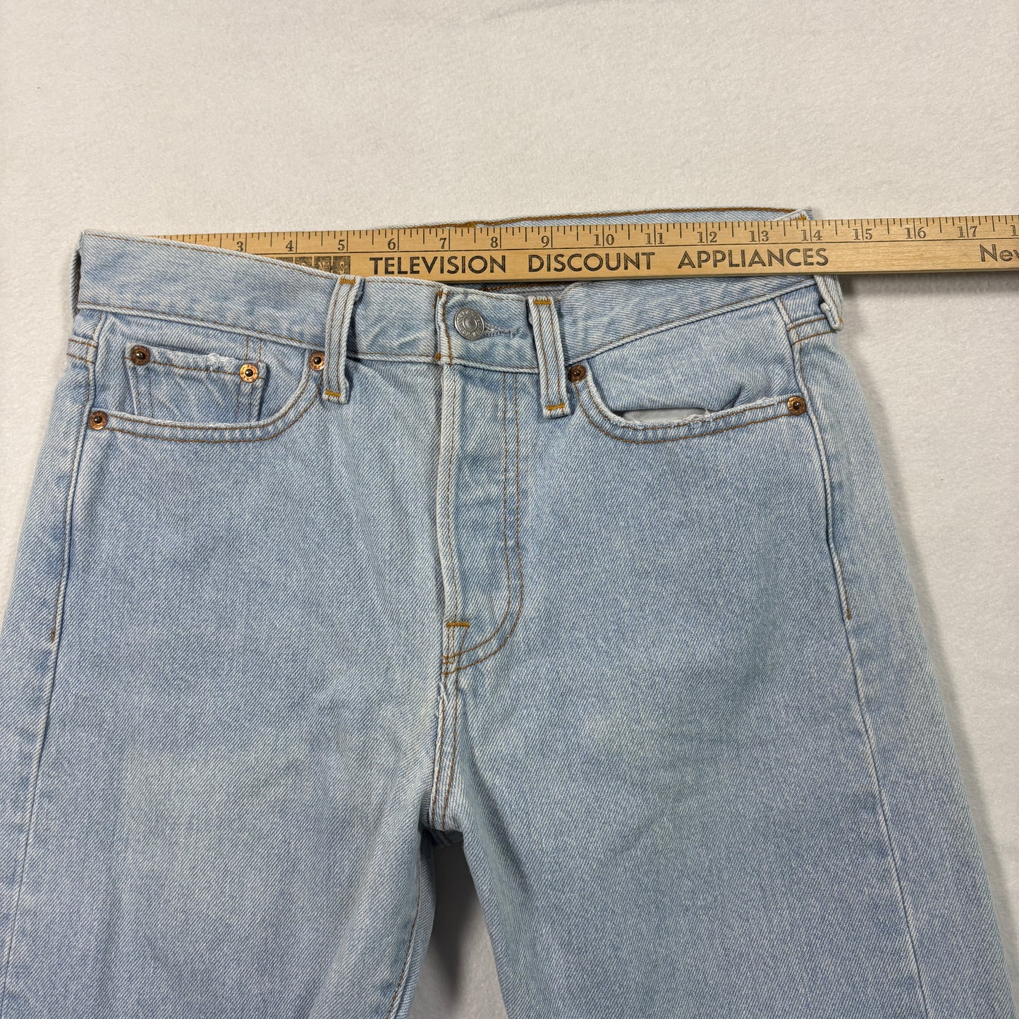 Womens Jeans W26 Distressed Ripped Light Wash Denim Y2K 90s Grunge Vintage