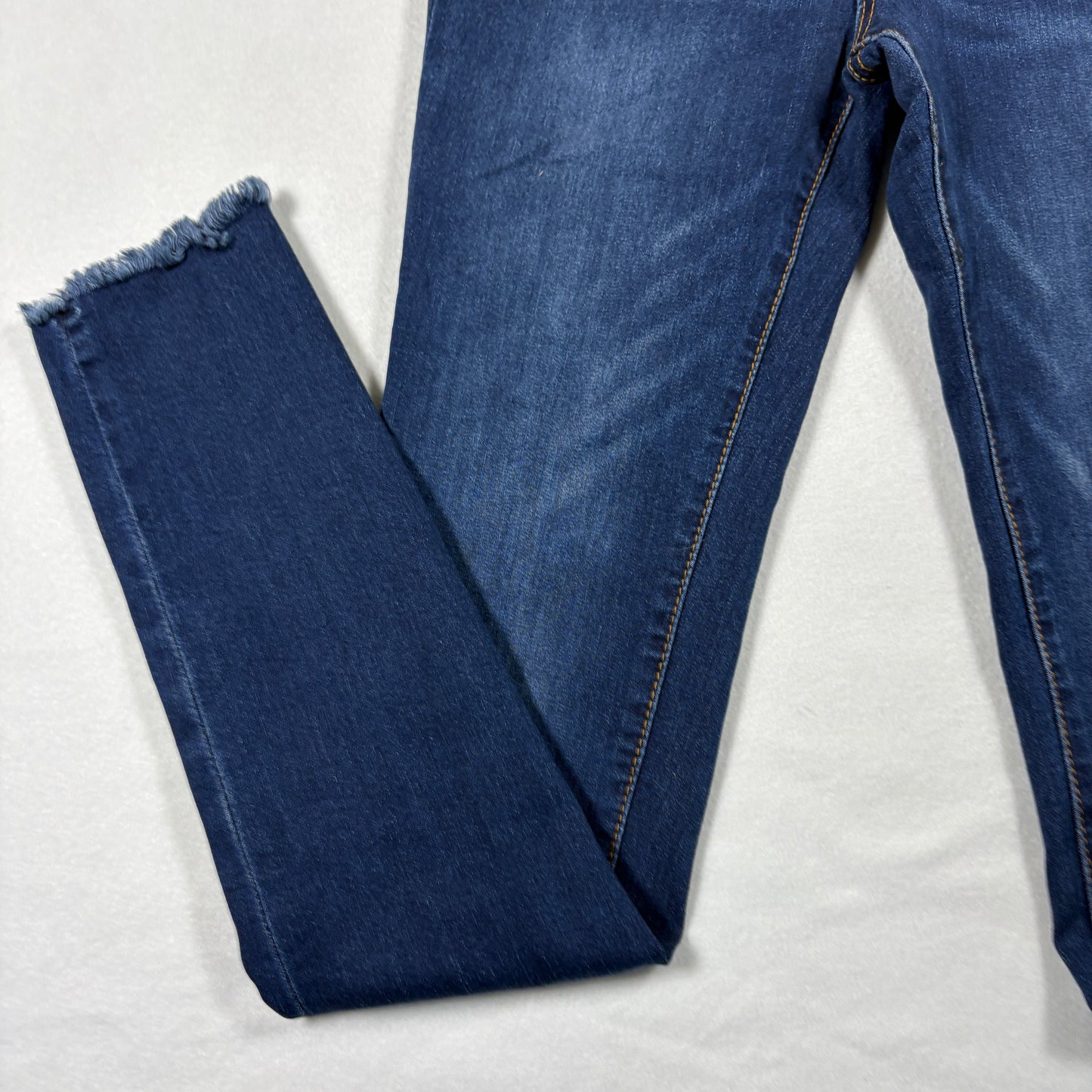 SONG Womens Jeans 5/27 Blue High Rise Skinny Ankle Stretch Y2K Frayed Hem Denim