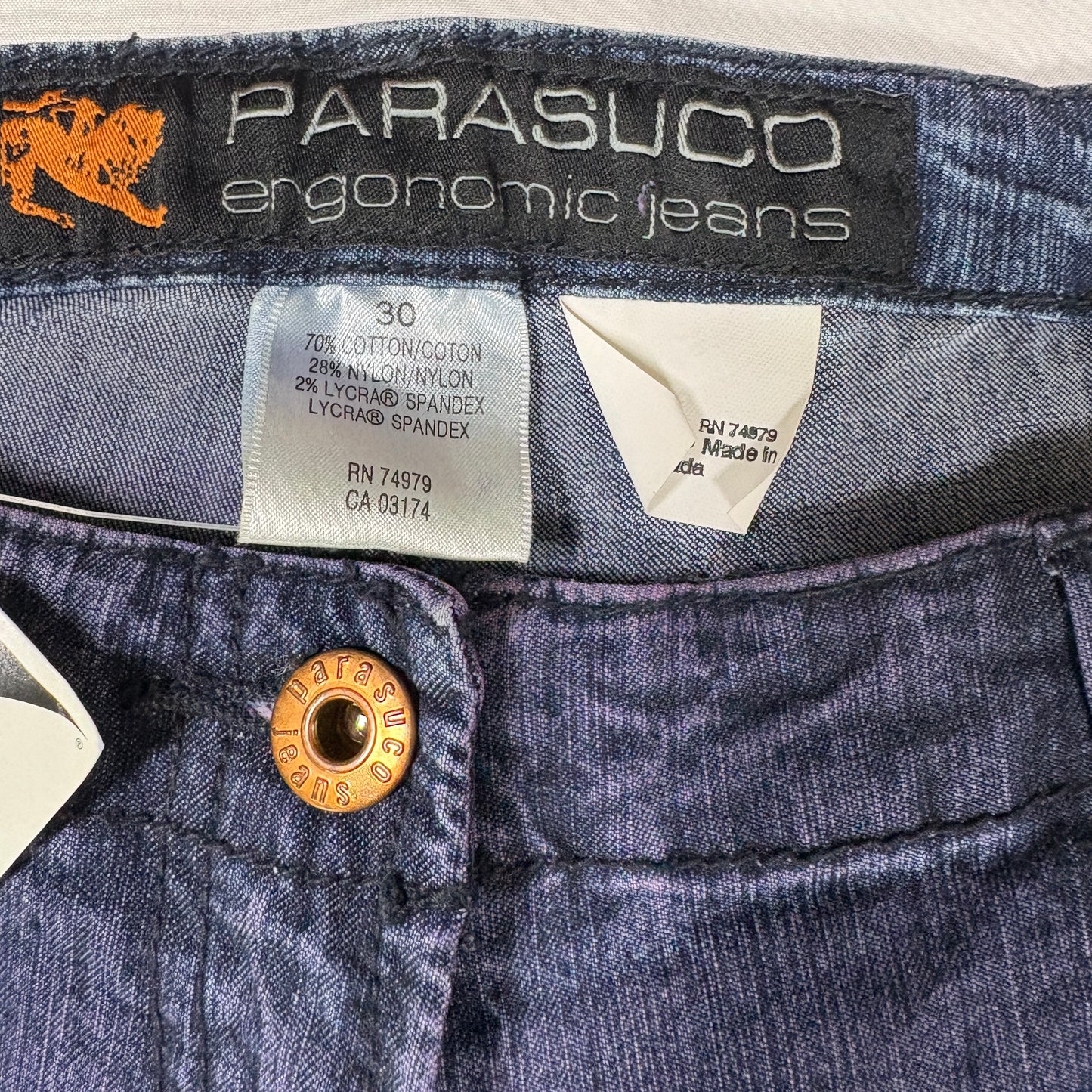 Parasuco Ergonomic Jeans Women 30 Blue Bootcut Flare Stretch Denim NWT Canada