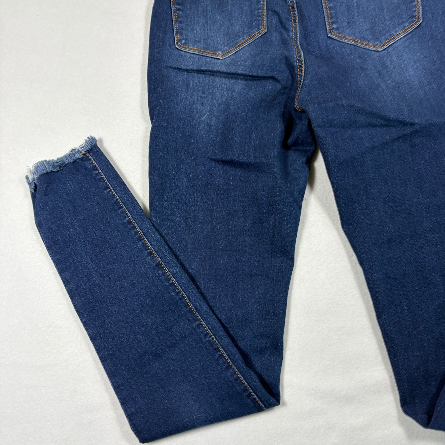 SONG Womens Jeans 5/27 Blue High Rise Skinny Ankle Stretch Y2K Frayed Hem Denim