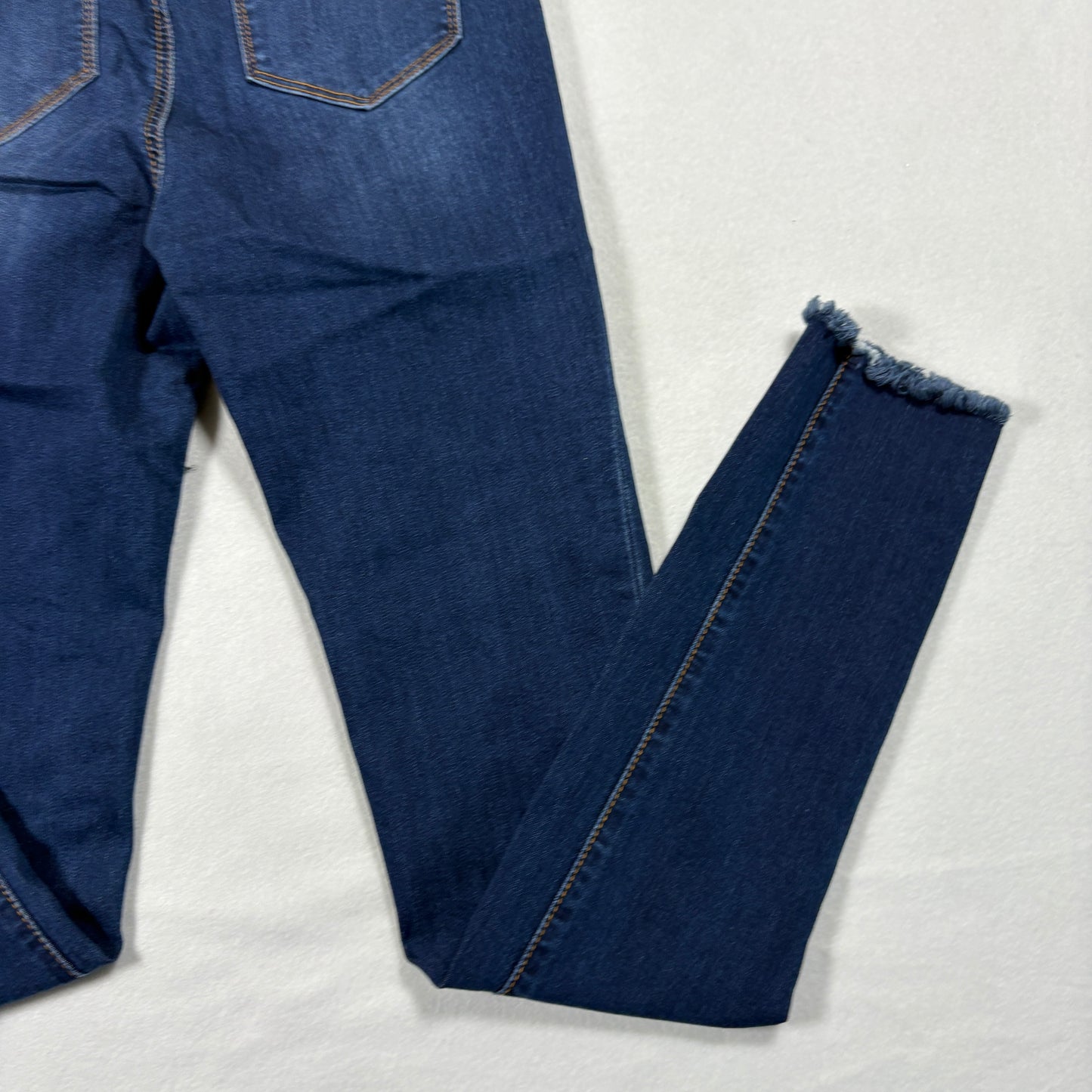 SONG Womens Jeans 5/27 Blue High Rise Skinny Ankle Stretch Y2K Frayed Hem Denim