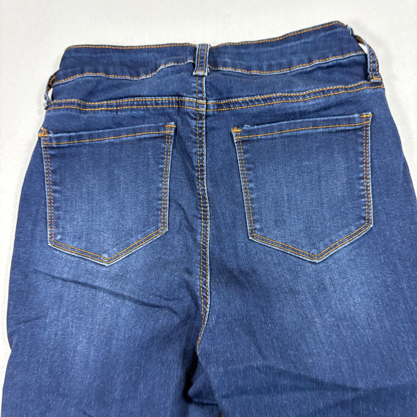 SONG Womens Jeans 5/27 Blue High Rise Skinny Ankle Stretch Y2K Frayed Hem Denim